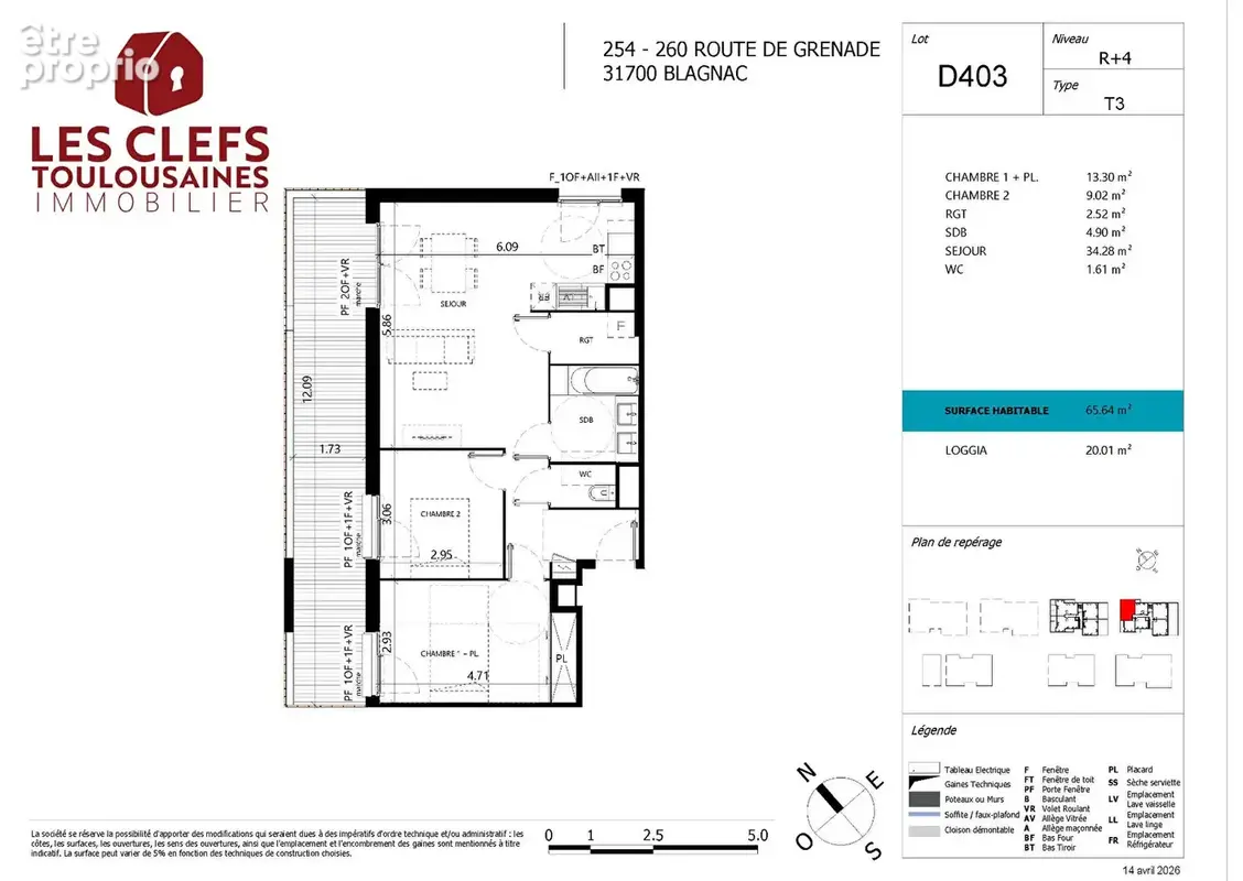 Appartement Blagnac 3 pièces 65 m² avec Loggia de 20 m² ! - photo 5