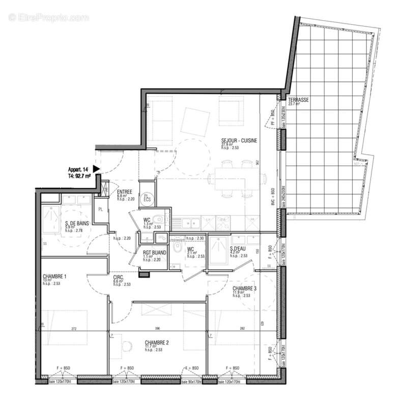 Appartement à LA TOUR-DE-SALVAGNY