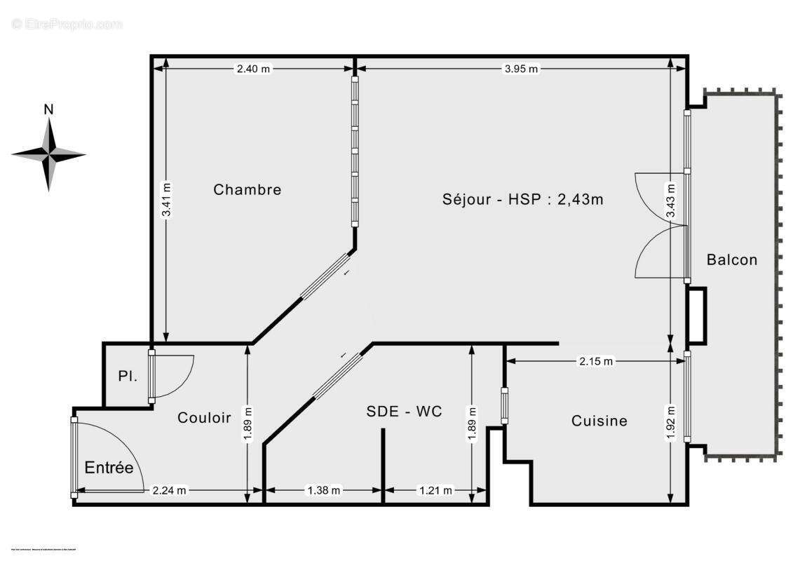 T1 Bis 34,76 m² au dernier étage - photo 6