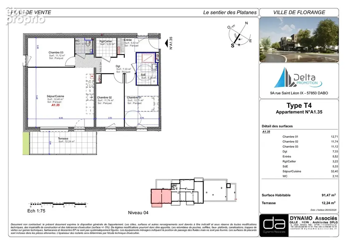 Appartement Florange 4 pièce(s) 91.47 m2 - photo 7
