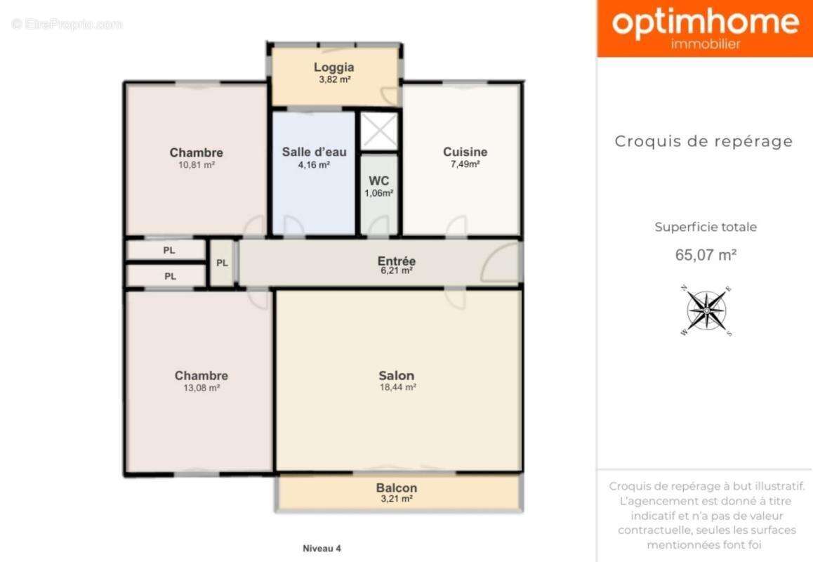 Vente appartement t3  nantes beauséjour - route de vannes  65 m² - dernier étage  balcon - photo 14