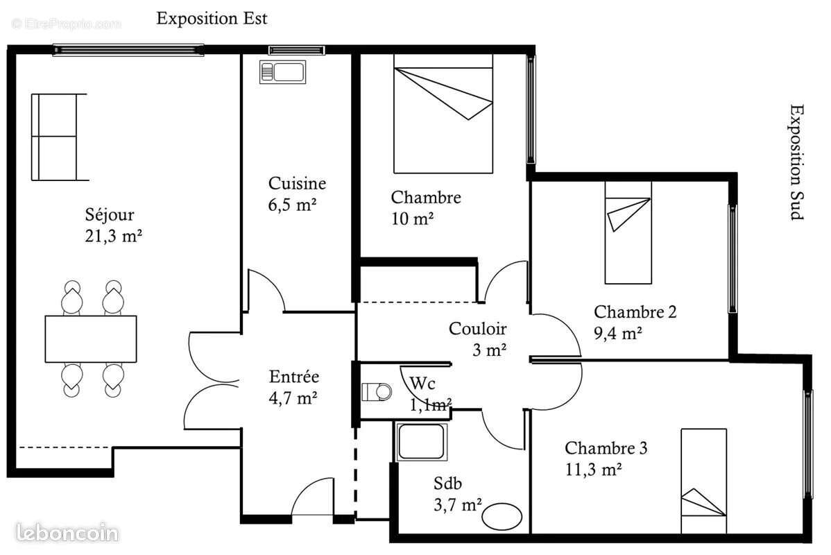 Appartement à PARIS-19E