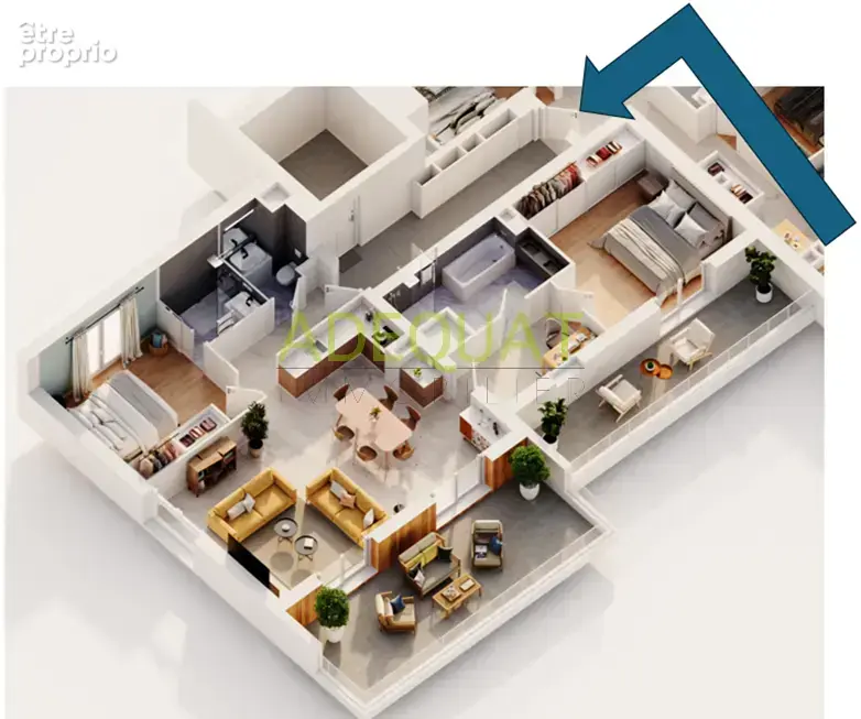 SAINT ANDRE LE GAZ, appartement T3 + 1 parking privatif + terrasses de 40m2... - photo 2