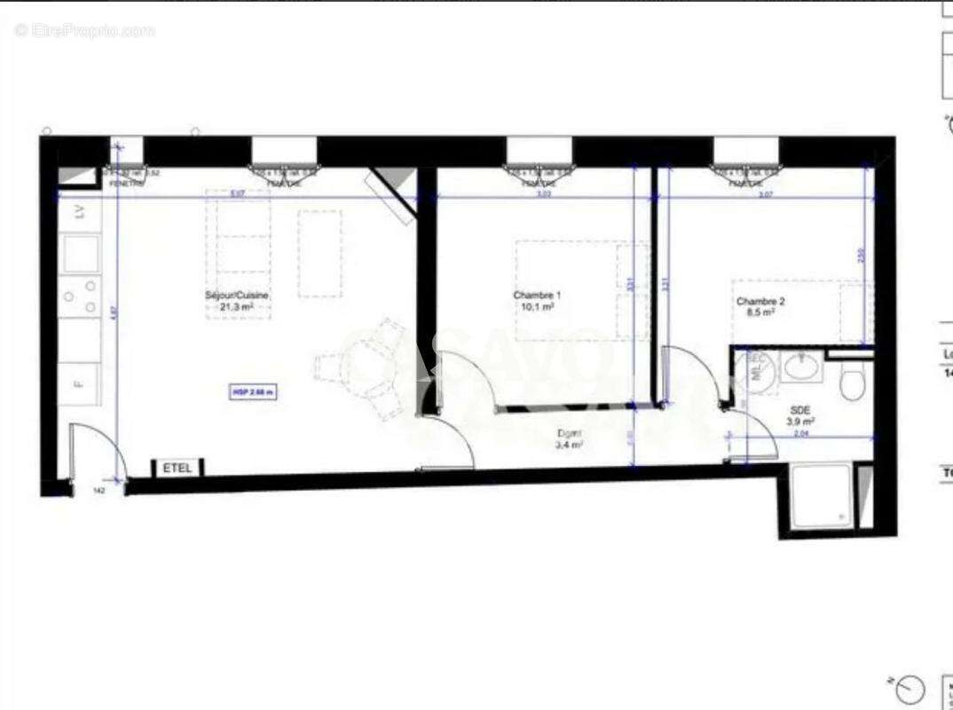 Appartement à LEVALLOIS-PERRET
