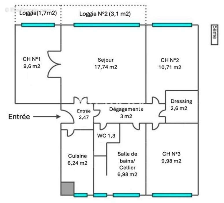 Appartement à PARIS-13E