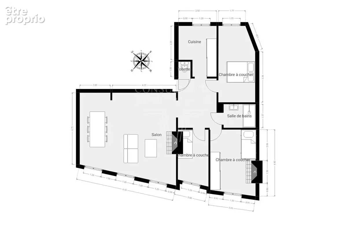 Ternes/wagram. parfait état, trois chambres - photo 19