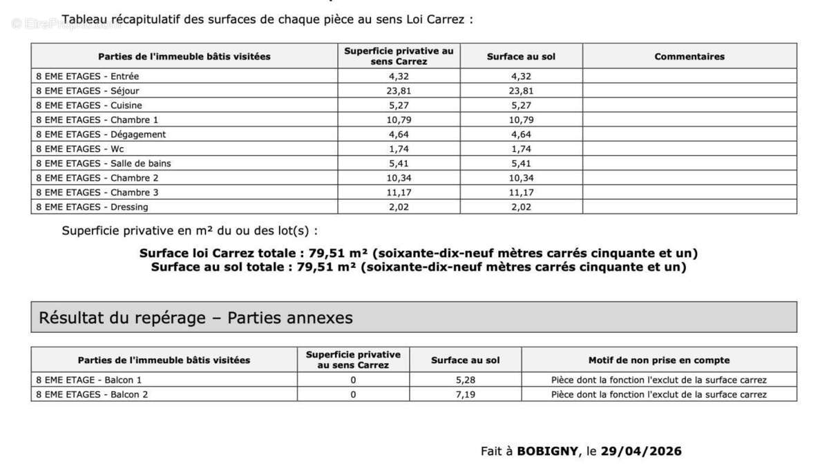 Appartement à BOBIGNY