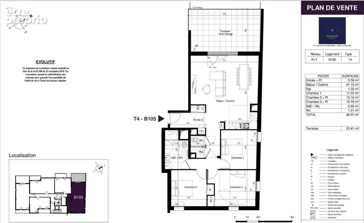 Appartement La Rochelle 4 pièce(s) 90.57 m2 - photo 8