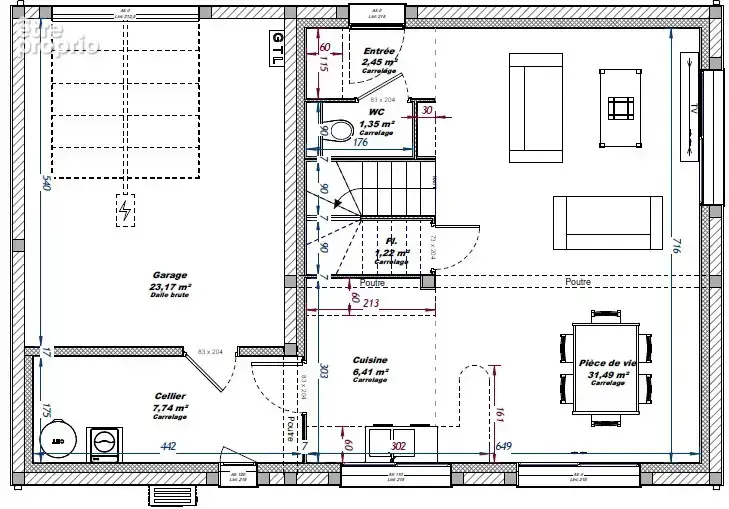 Villa Genas secteur Le Bourg, 92m2 habitables, jardin environ 368m2. - photo 2