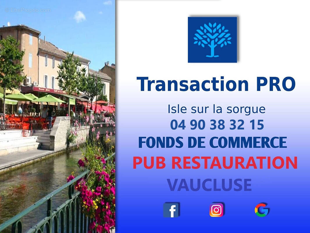 Commerce à L'ISLE-SUR-LA-SORGUE
