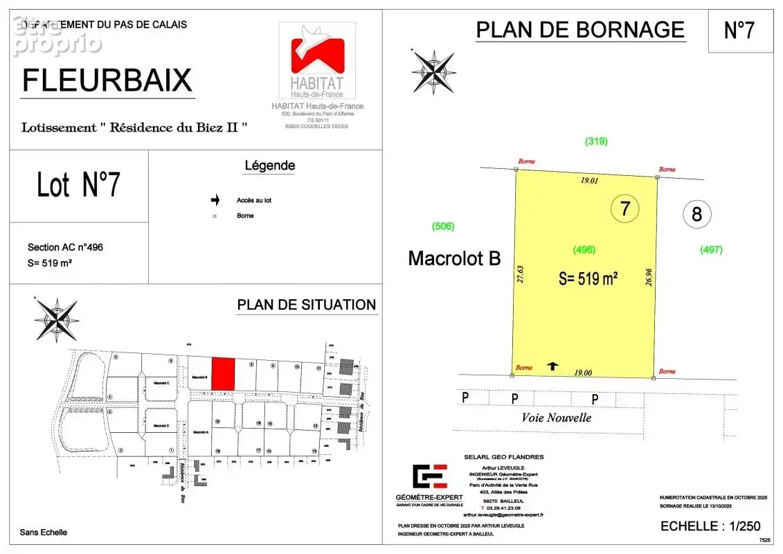 Parcelle de terrain à bâtir sur la commune de Fleurbaix - photo 2