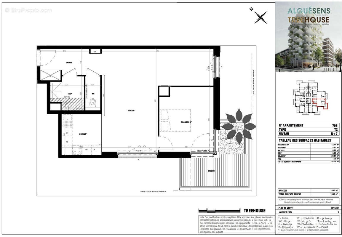 Appartement à PARIS-13E
