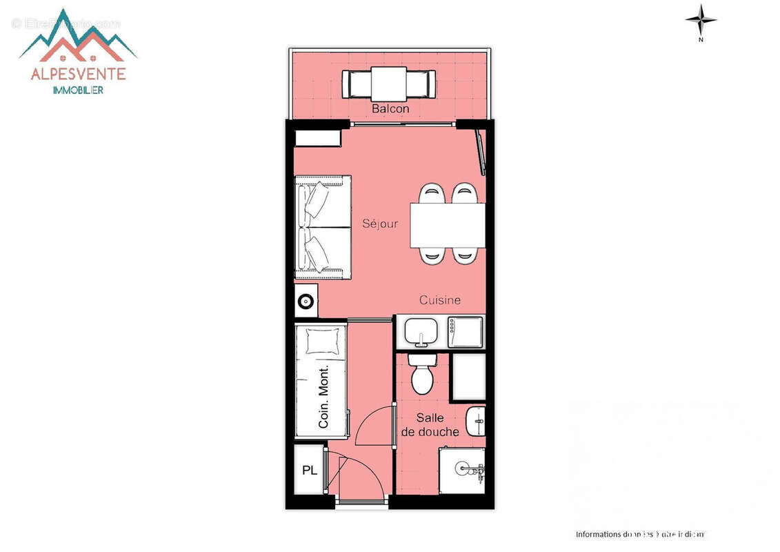 plan_studio_coinmontagne_balcon_parking_stjeand&#039;aulps_alpesvente - Appartement à SAINT-JEAN-D&#039;AULPS