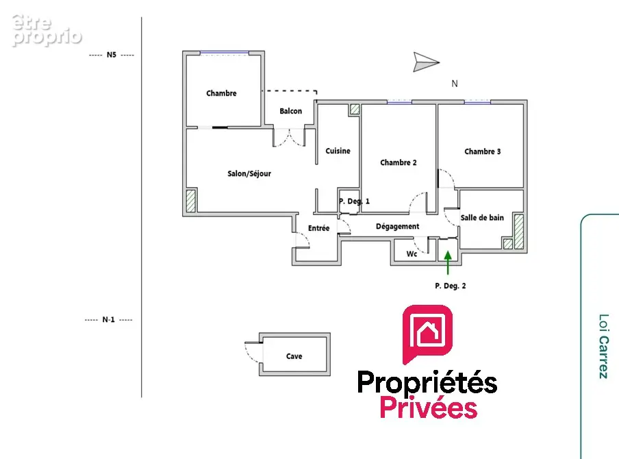 DEPT 75 - PARIS 15 EME- Appartement 4 pièce(s) 66 m2, balcon, cave - photo 10