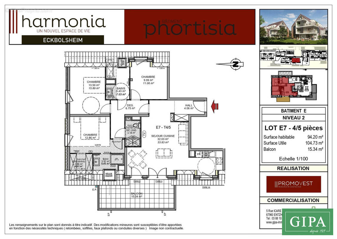 Appartement à ECKBOLSHEIM