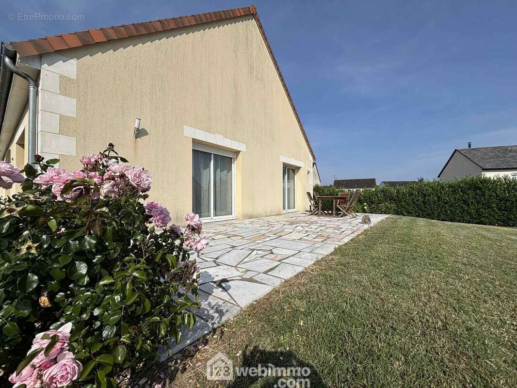 2 baies vitrées donnent accès à la terrasse de 35 m2 sans vis-à-vis. - Maison à DESCARTES