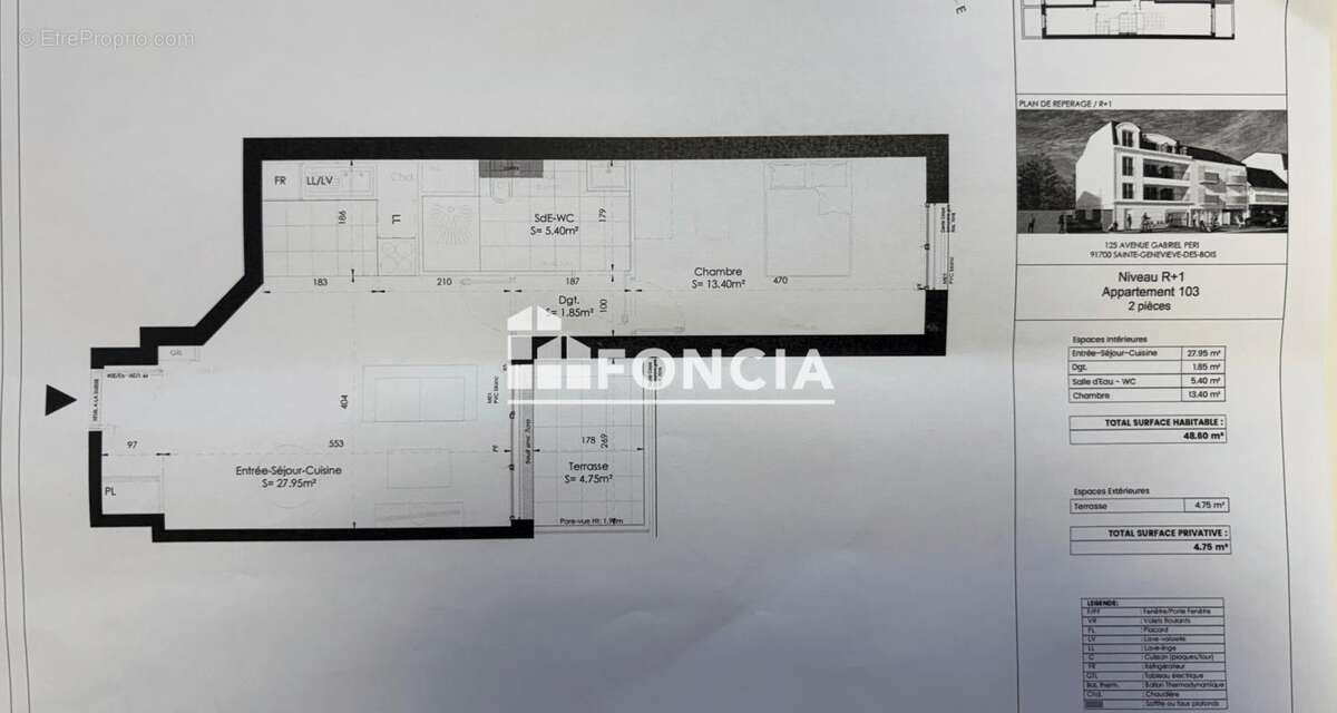 Appartement à SAINTE-GENEVIEVE-DES-BOIS