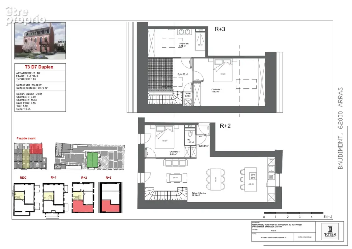 Arras centre   t3 duplex rénové   éligible denormandie - photo 14