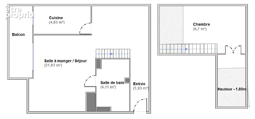 Rue des Sablons, 2ème étage, appartement avec mezzanine et balcon - photo 15