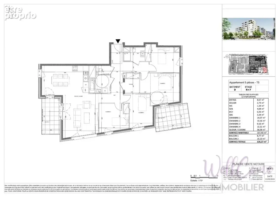 Appartement neuf t5 de 107m² – 2 balcon (s/o) – attique (7e/7)  annecy - photo 3