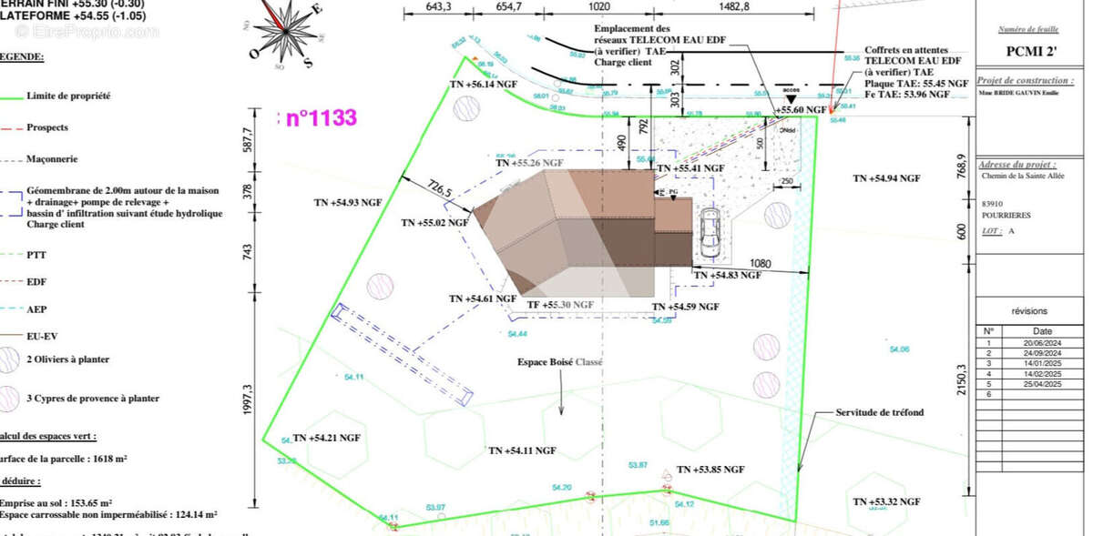 A VENDRE  Terrain constructible  1618m2 à Pourrieres - photo 7