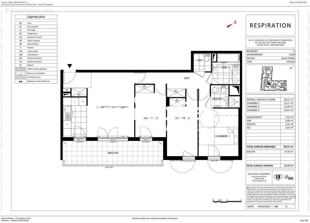Appartement à RUEIL-MALMAISON
