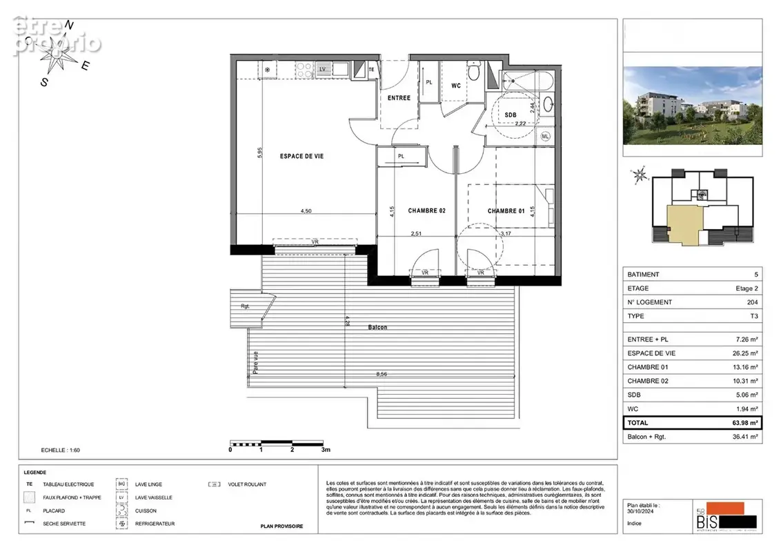 SCIEZ - Appartement T3 - 63.98m² - photo 1