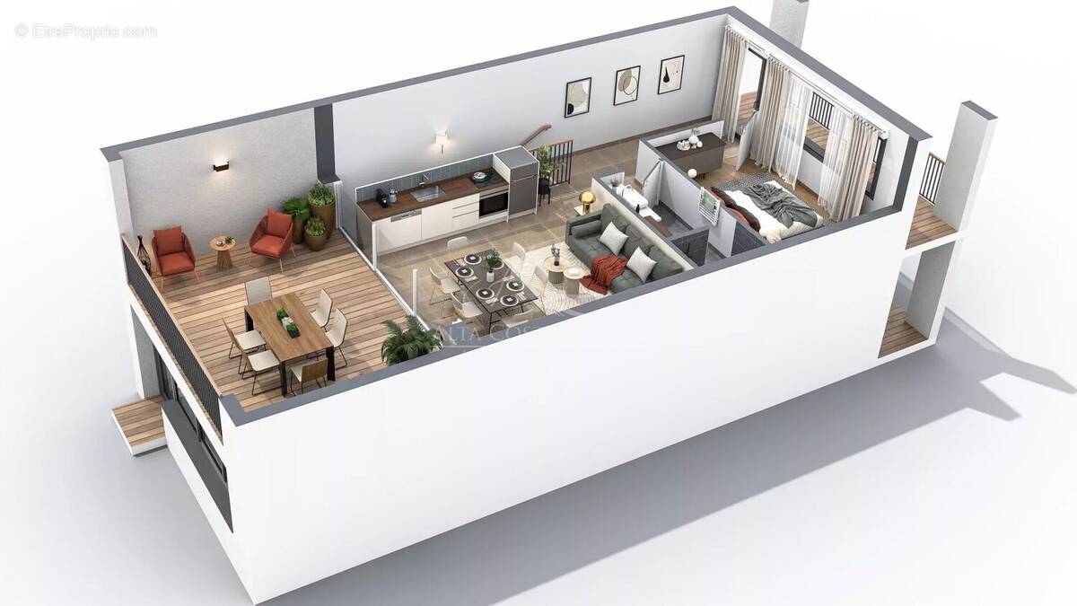 Appartement t3  avec jardin - photo 2