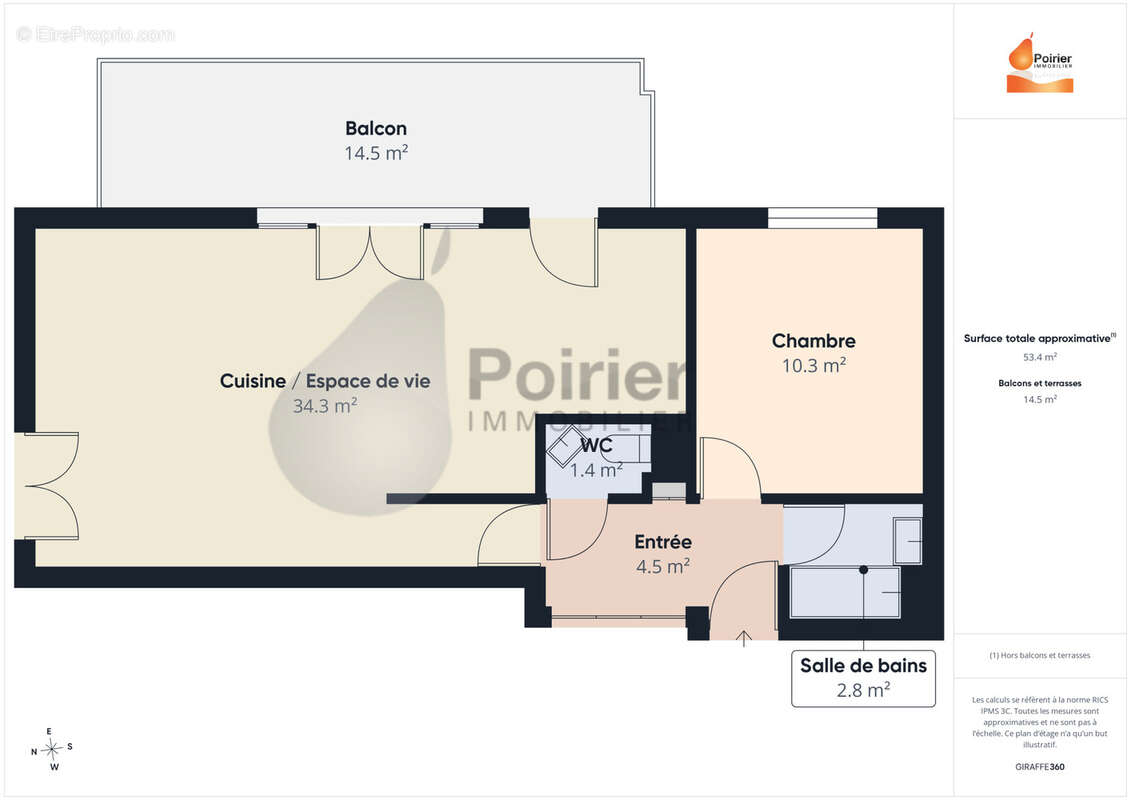 T2 de 55 m2 avec terrasse, balcon, cave et parking sécurisé à Annemasse - photo 6