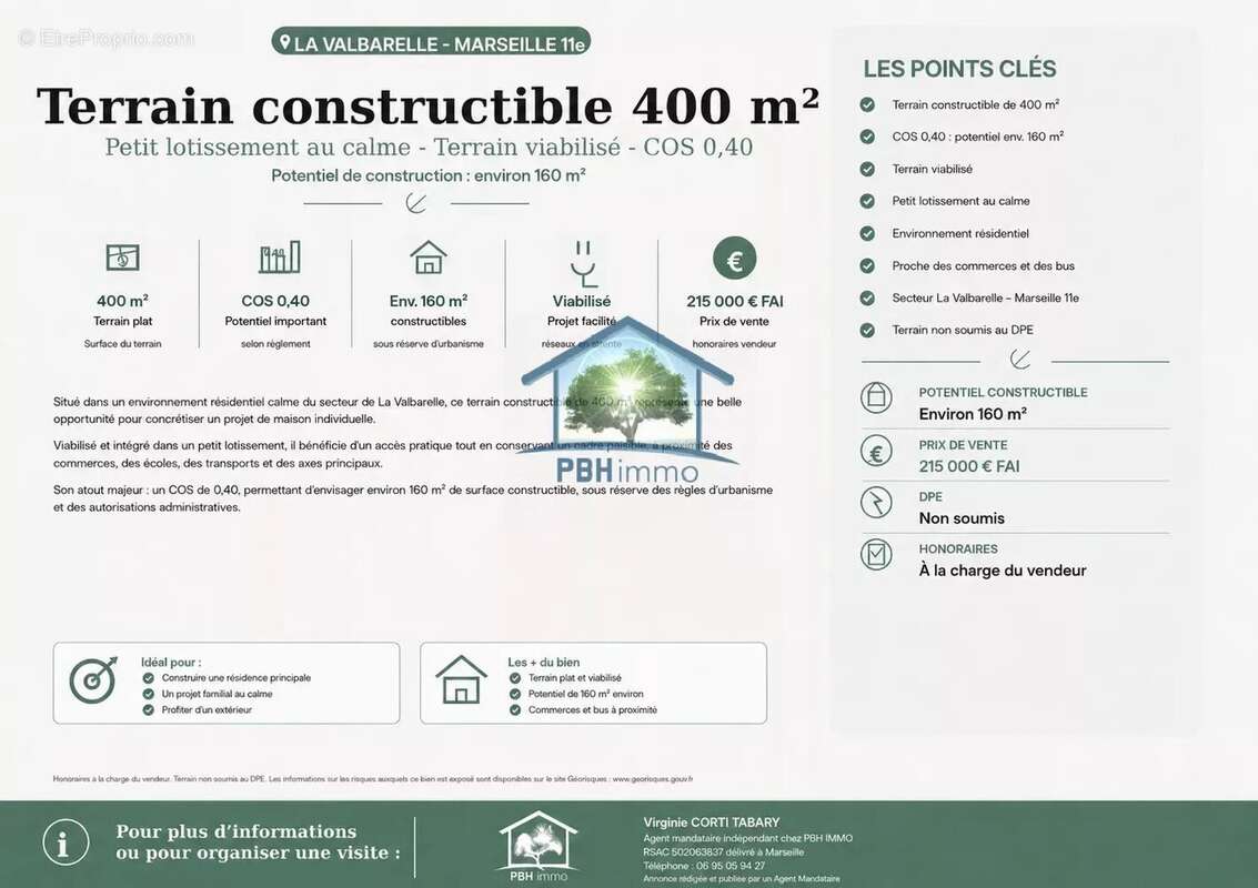 Terrain constructible viabilisé de 400 m² – La Valbarelle / 13011 Marseille – COS 0,40 - photo 5