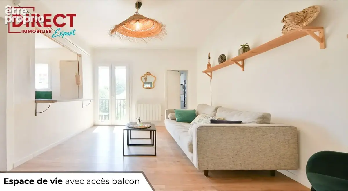 Centre ville : app 2/3p en dernier etage traversant + jardin de 50m2 + balcon + cave - photo 3
