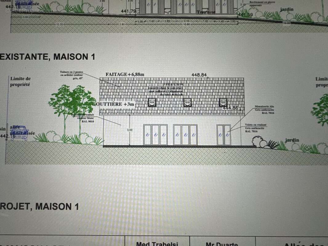 Côté SUD - Terrain à BIELLE