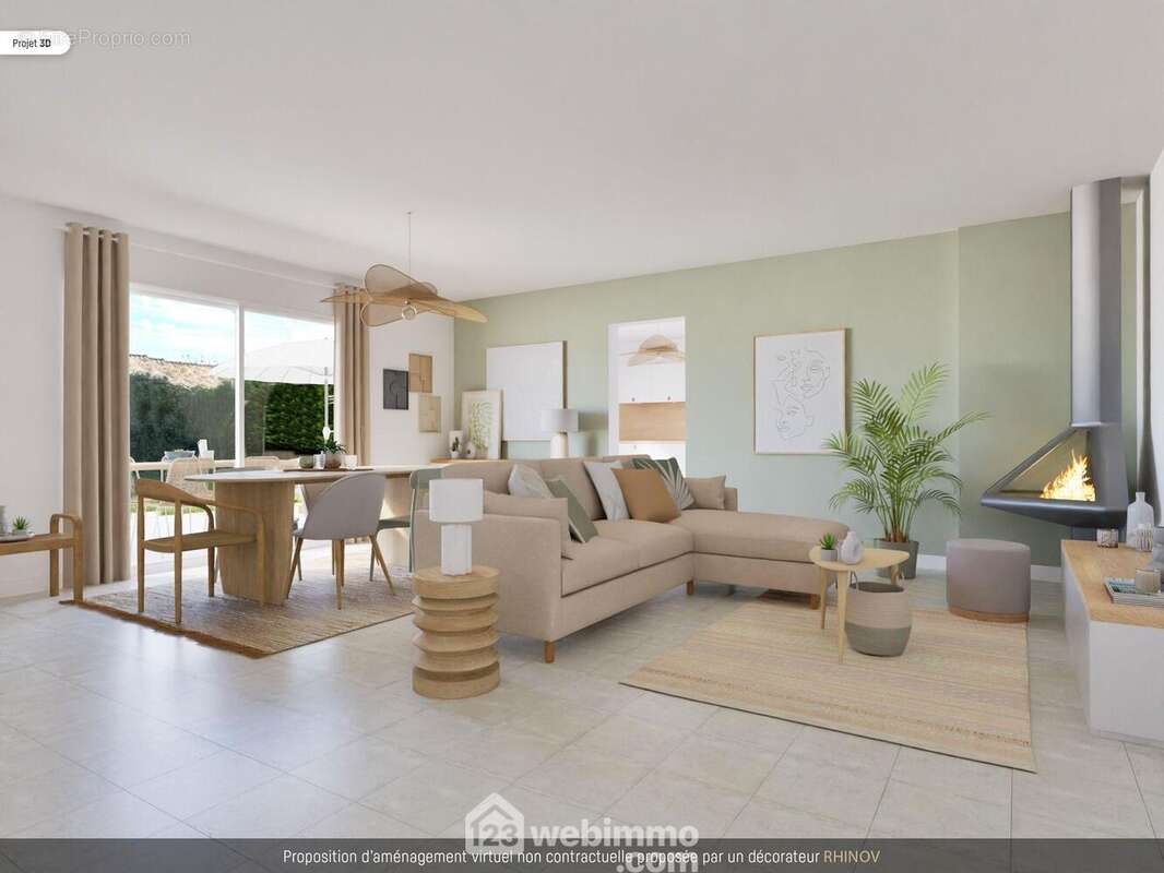 Comme suggéré dans cette proposition virtuelle 3D, - Maison à QUINCAY