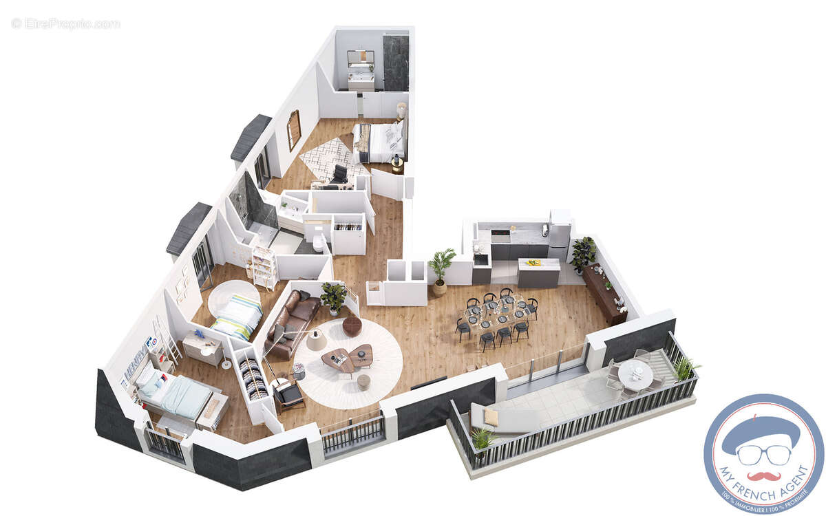 Orléans : Appartement 5 pièces à vendre pour famille avec 2 enfants - photo 2