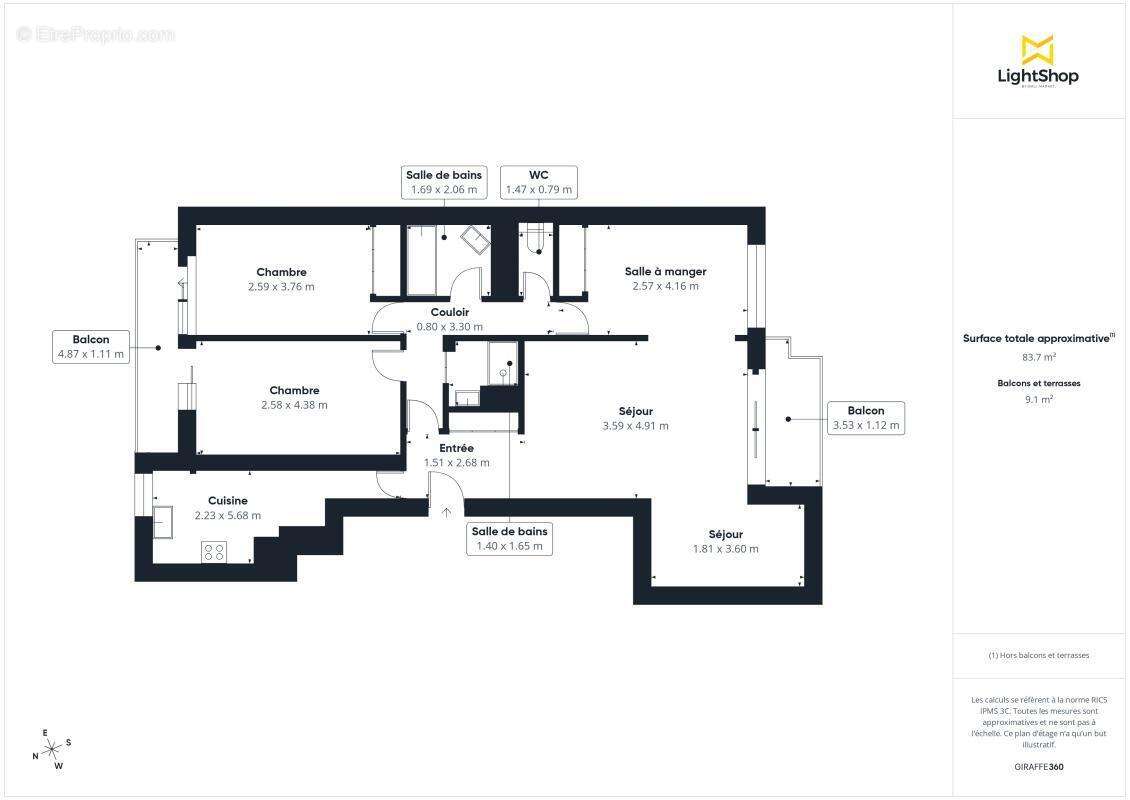 Appartement à PARIS-19E