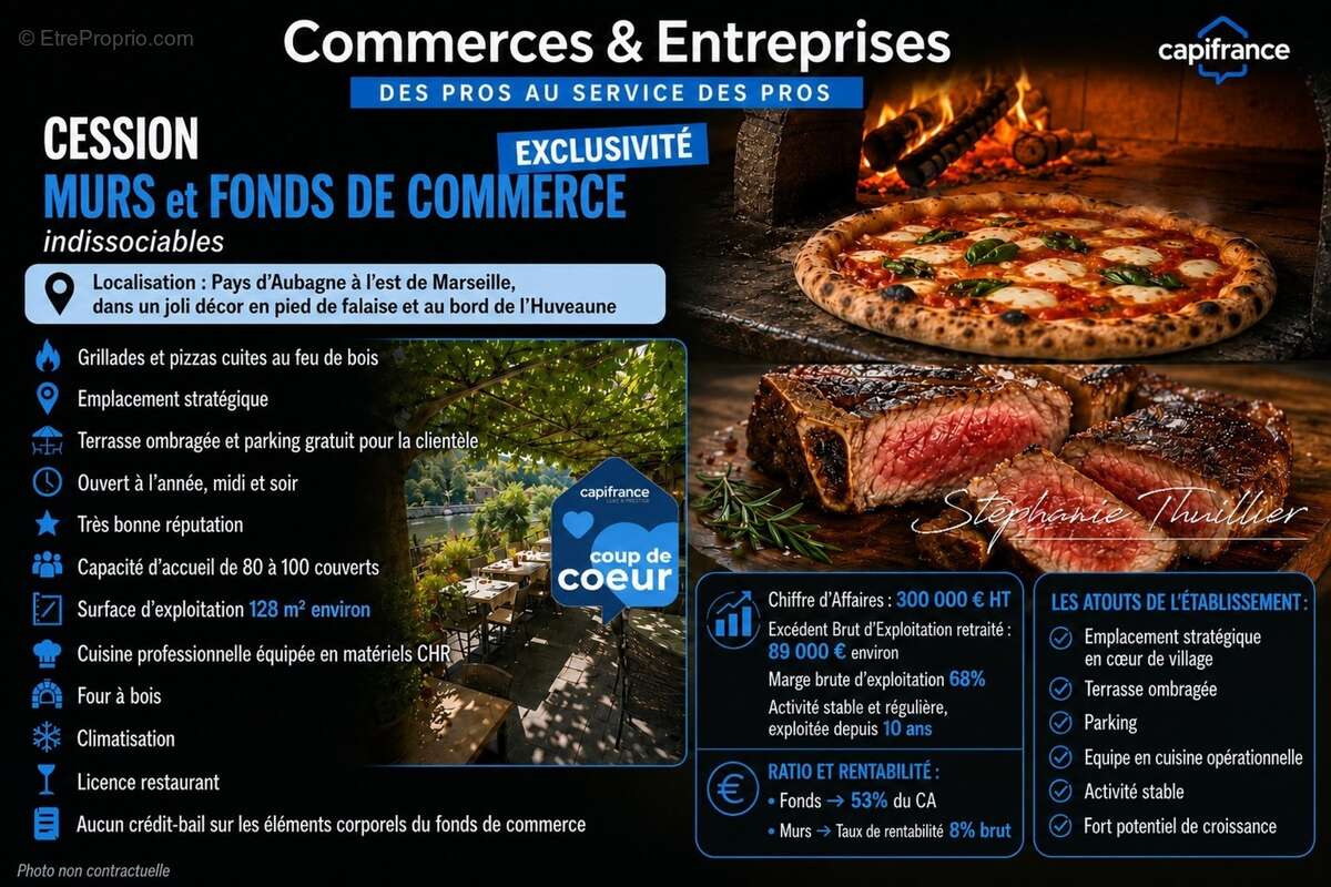 Restaurant Pizzeria Grillades - Murs et Fonds de commerce à céder PAYS D'AUBAGNE (13) - photo 2