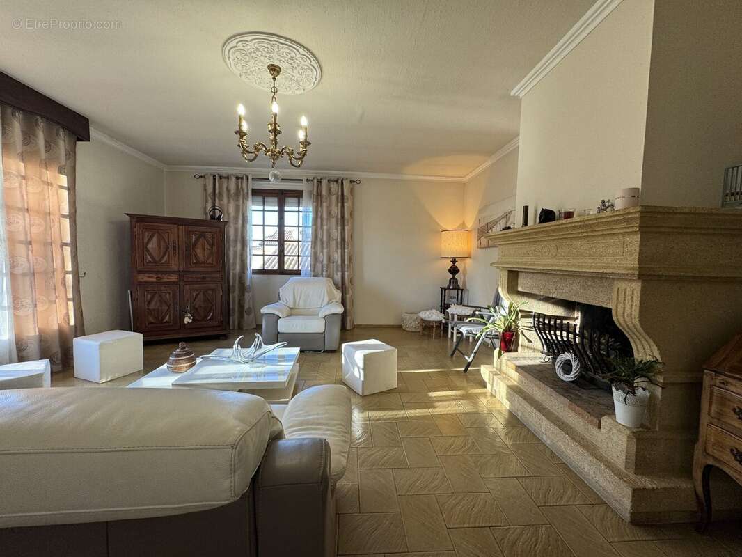 Salon - Séjour avec cheminée - Maison à BEZIERS