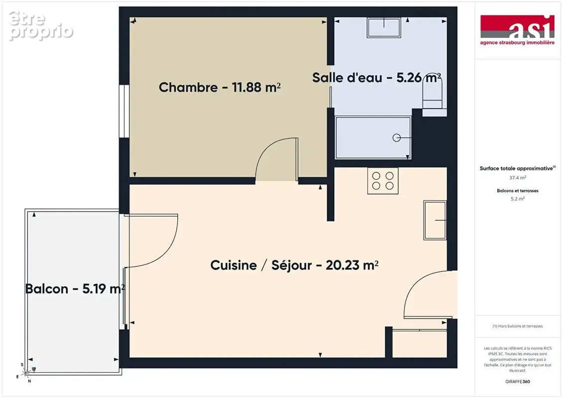 BISCHHEIM - F2 de 37.38 m² à vendre avec garage - photo 15