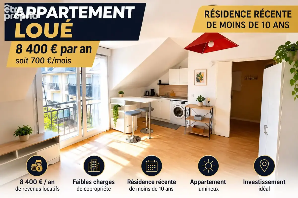 Studio lumineux avec parking - photo 1