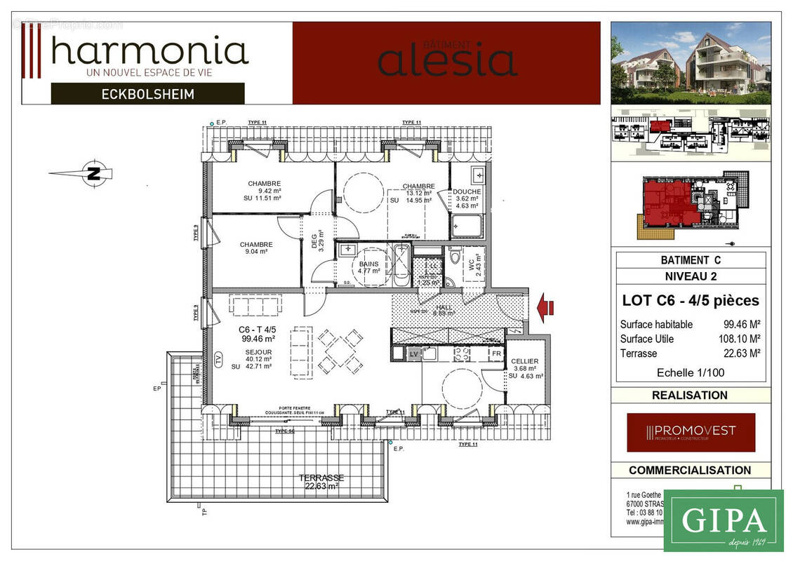 Appartement à ECKBOLSHEIM