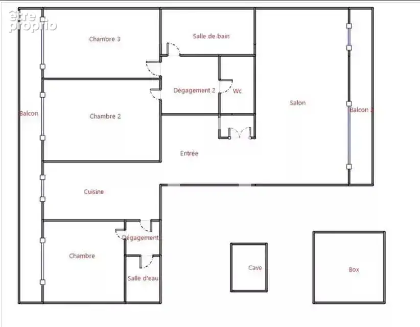 106m2 3 ch au 4ème étage sur jardin balcons et box - photo 14