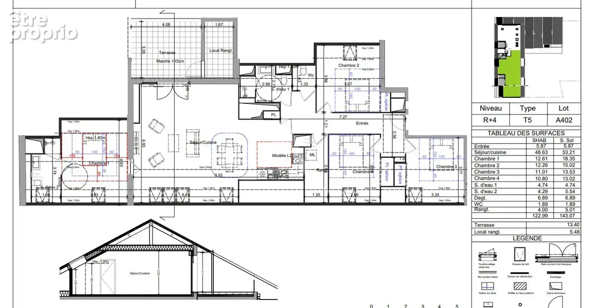 Appartement neuf  T4  de 88 m² dernier étage terrasse  à proximité des bords de la Loire - photo 3