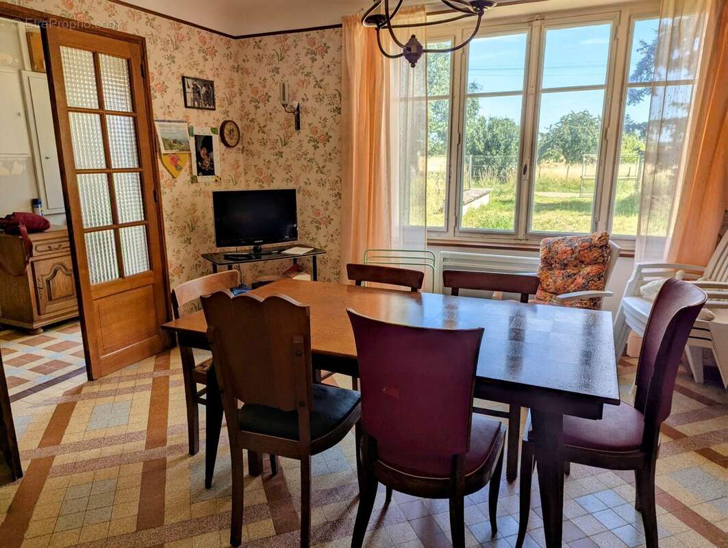 séjour salon avec cheminée - Maison à MAILLY-LA-VILLE