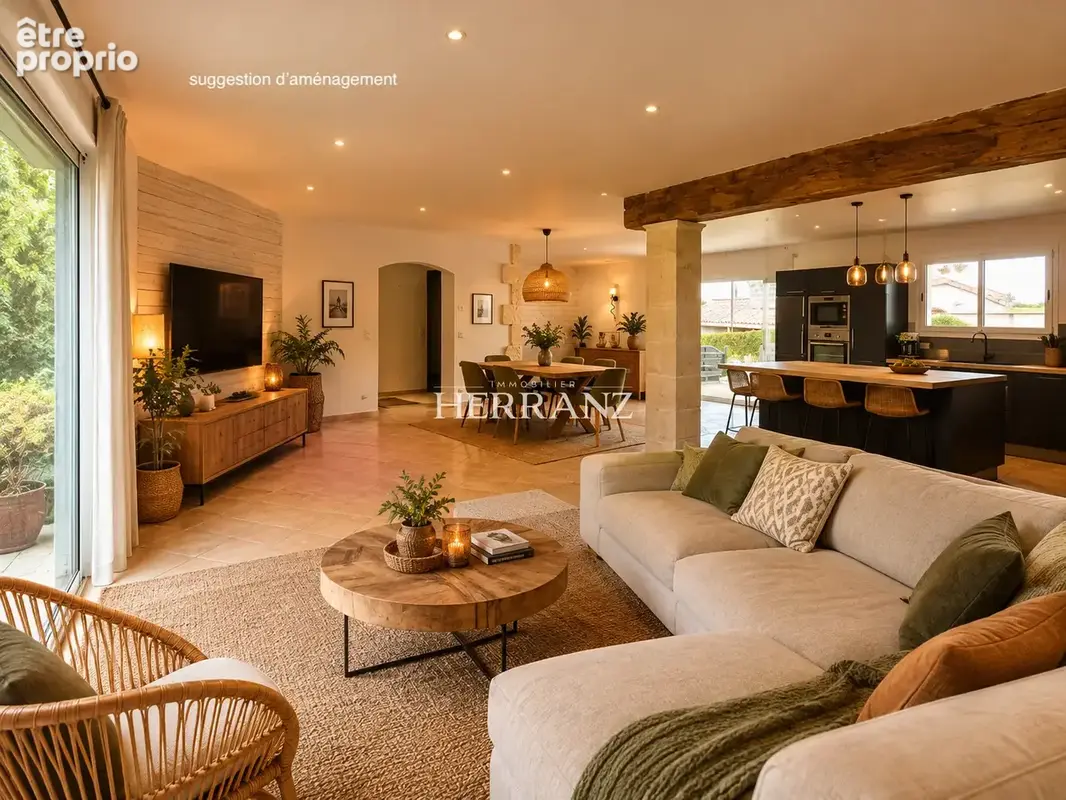 Maison familiale de plain-pied de 135 m2, 4 chambres, garage de 55 m2 et jardin de 2 000 m2 - photo 2