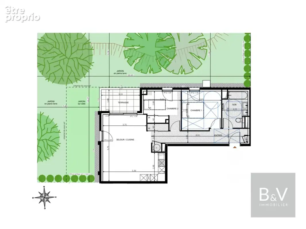 Magnifique appartement 3 pièces avec jardin - photo 6