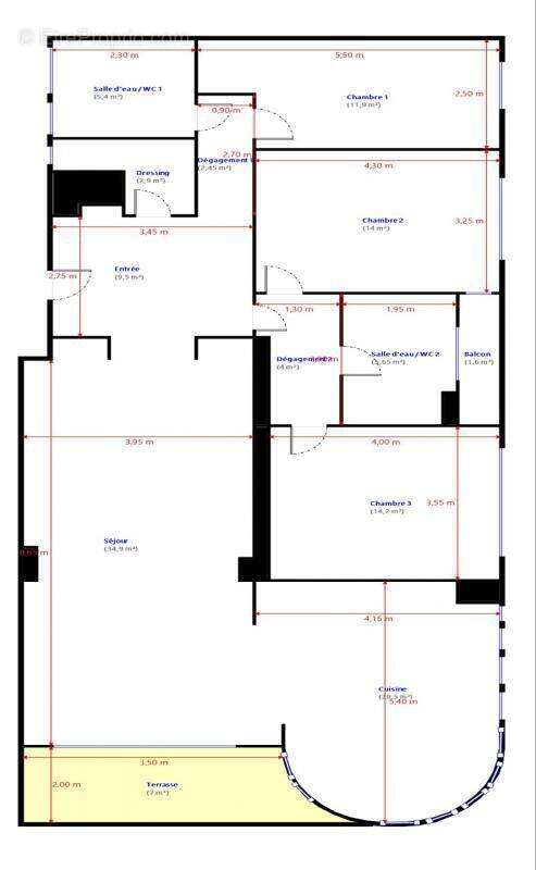 4 pièces de 125 m² au 6ème étage face à la mer - photo 16