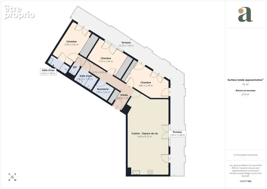 Appartement T4 lumineux – Dernier étage et Grande terrasse  en vente à Gujan-Mestras (33470) - photo 12