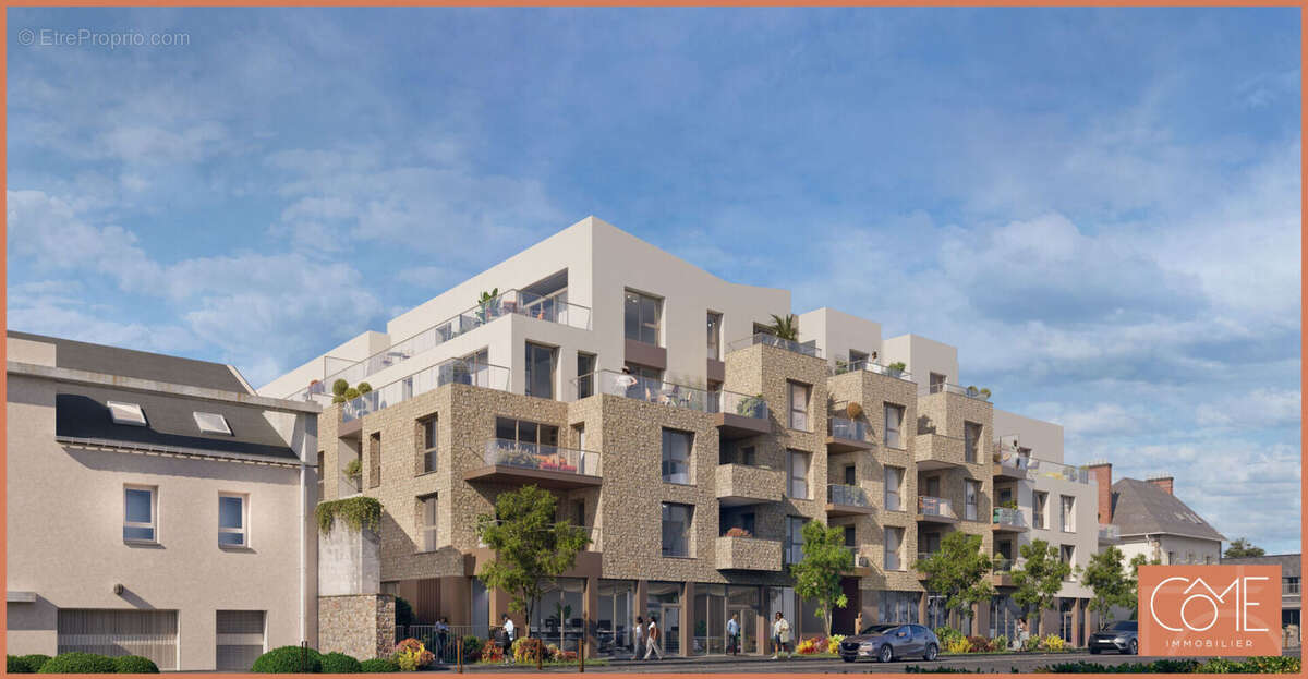 Grand type 2 48,94m² - terrasse de 20m² - vue jardin interieur - ouest - centre-ville - saint-grégoire - photo 2
