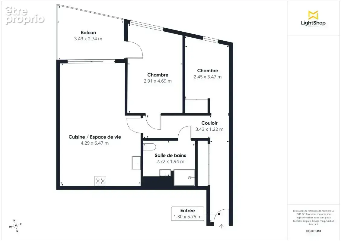 3 pièces de 67 m² avec loggia et parking - Cours Louis Fargue, Bordeaux - photo 16