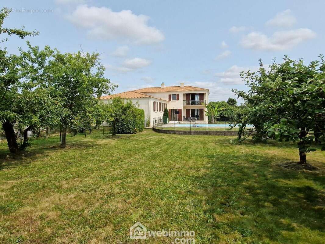 Vue du jardin et de la maison au second plan - Maison à LA ROCHE-SUR-YON